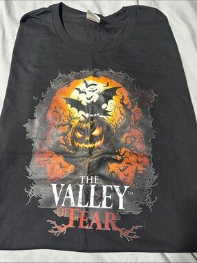 Hanes Black Short Sleeve Tee with Orange Pumpkin Graphic